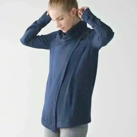 Lululemon Coast Wrap Heathered Mod Naval Blue 6 | EUC - Picture 1 of 8